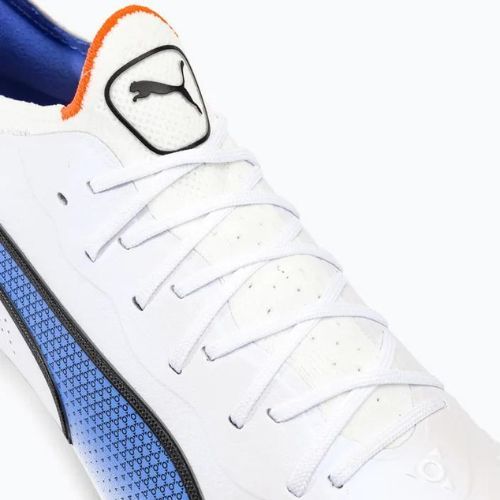 Vyriški futbolo bateliai PUMA King Ultimate FG/AG puma white/puma black/blue glimmer/ultra orange