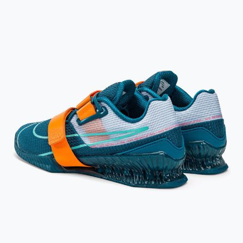 Nike Romaleos 4 mėlyni/oranžiniai sunkiosios atletikos bateliai