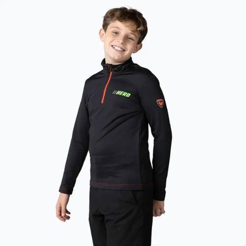Rossignol Hero Warm Stretch vaikiškas slidinėjimo džemperis juodas
