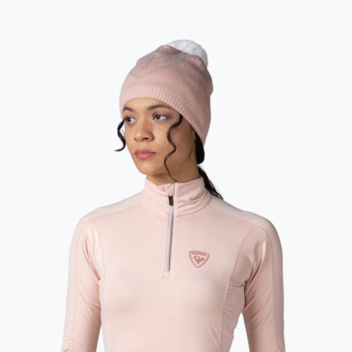 Moteriški Rossignol Classique 1/2 Zip powder pink termo megztiniai