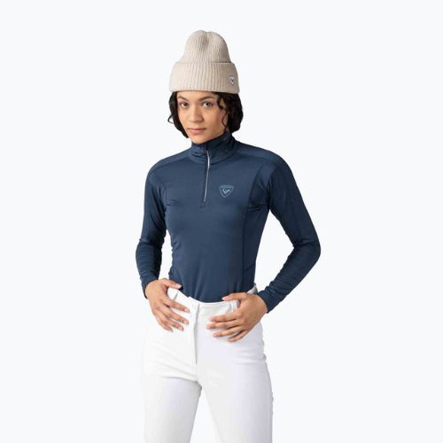 Moteriški termoaktyvūs marškinėliai Rossignol Classique 1/2 Zip dark navy