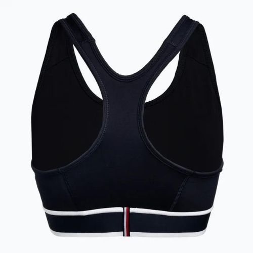 Tommy Hilfiger Mid Int Tape Racer Back mėlyna fitneso liemenėlė