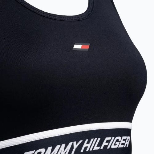 Tommy Hilfiger Mid Int Tape Racer Back mėlyna fitneso liemenėlė