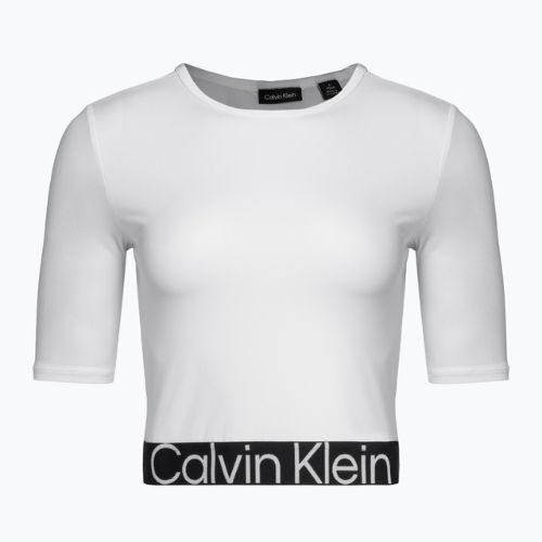 Moteriški Calvin Klein Knit ryškiai balti marškinėliai