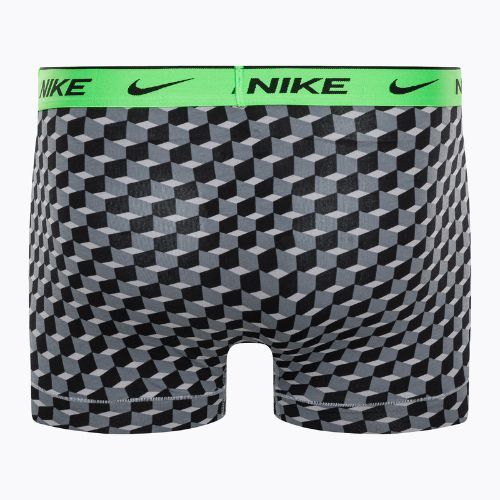 Vyriški boksininko šortai Nike Everyday Cotton Stretch Trunk 3Pk BAU geo blokų spauda/šaltai pilka/juoda