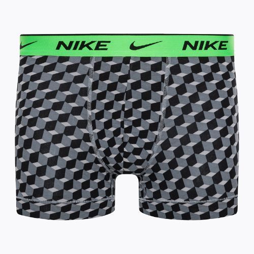 Vyriški boksininko šortai Nike Everyday Cotton Stretch Trunk 3Pk BAU geo blokų spauda/šaltai pilka/juoda