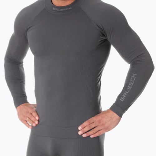 Vyriški termo marškinėliai Brubeck LS15290 Extreme Thermo tamsiai pilki