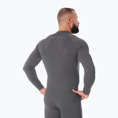 Vyriški termo marškinėliai Brubeck LS15290 Extreme Thermo tamsiai pilki
