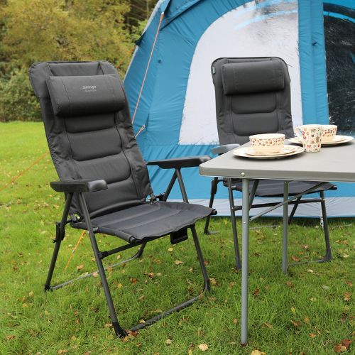 Vango Hampton Dlx Tourist Chair Duoweave black turistinė kėdė