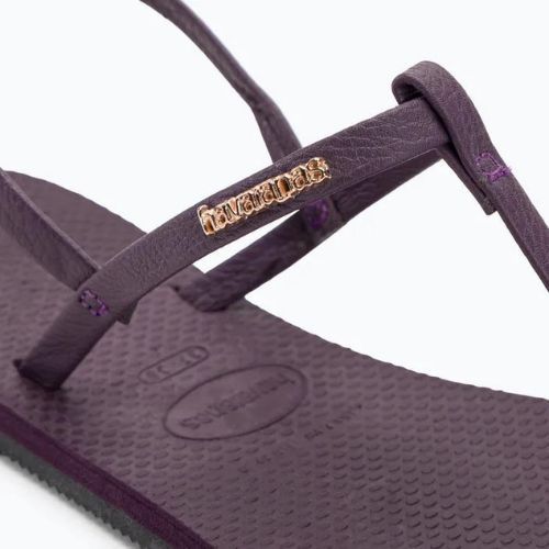 Moteriški Havaianas You Riviera sandalai violetinės/juodos/auksinės spalvos