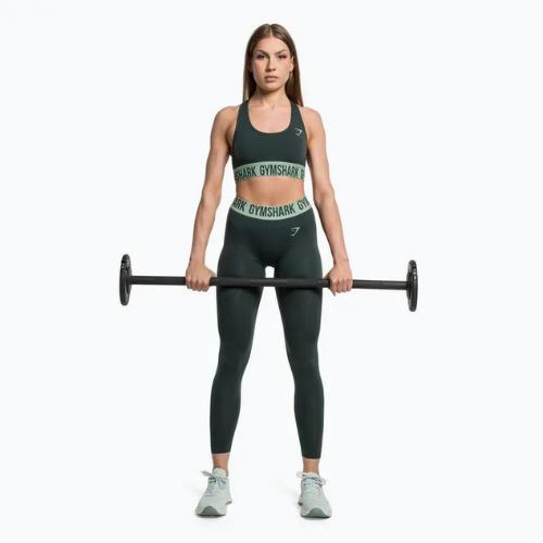 Gymshark Fit Sports žalia fitneso liemenėlė