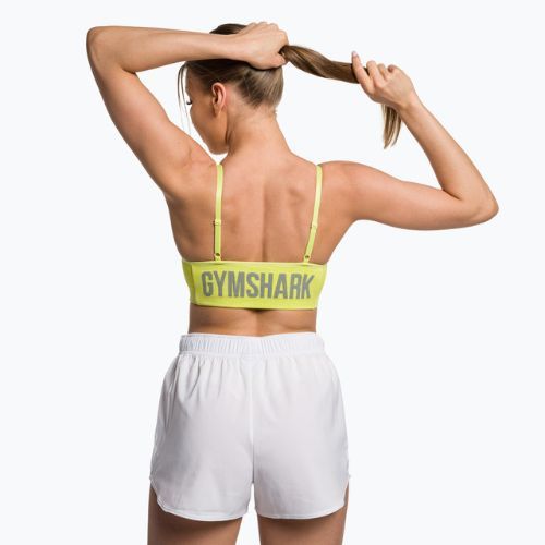 Gymshark Flex Strappy Sportinė glitch geltona marl fitneso liemenėlė