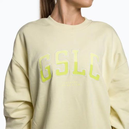 Moteriški treniruočių marškinėliai Gymshark Gfx Gslc Oversized yellow/white