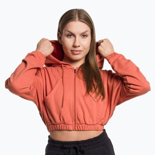 Moteriški treniruočių marškinėliai Gymshark KK Twins Zip Up Crop orange