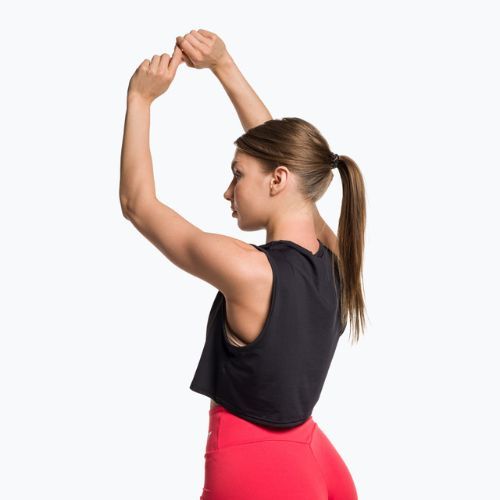 Moterų Gymshark treniruočių kelnaitės Crop Tank juodos spalvos