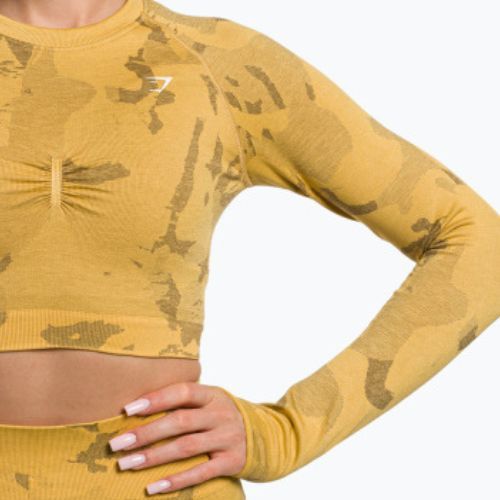 Moteriškos treniruočių tamprės Gymshark Adapt Camo Savanna Seamless indian yellow