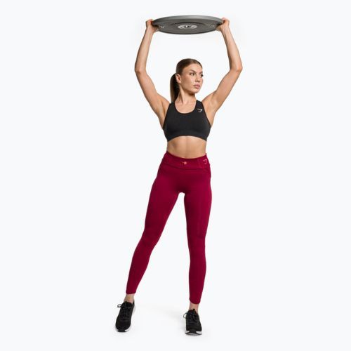 Moteriškos treniruočių tamprės Gymshark Pulse bordo raudonos spalvos