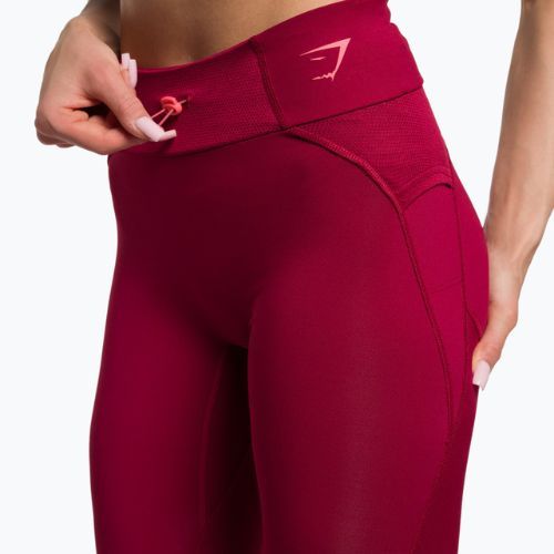 Moteriškos treniruočių tamprės Gymshark Pulse bordo raudonos spalvos