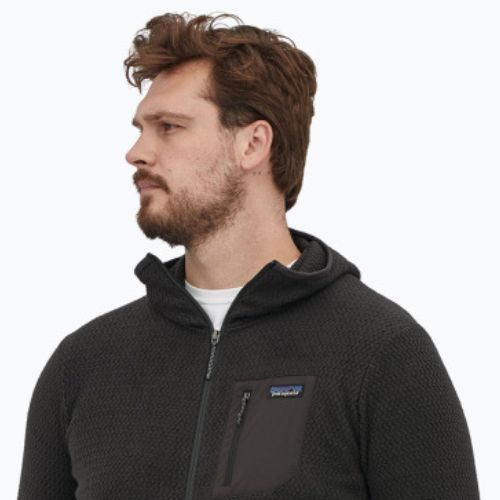 Vyriški Patagonia R1 Air Full-Zip vilnoniai marškinėliai su užtrauktuku juodi