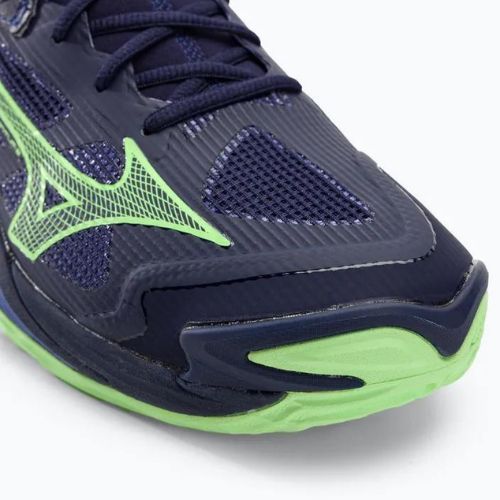 Vyriški tinklinio bateliai Mizuno Wave Momentum 3 evening blue / tech green / lolite