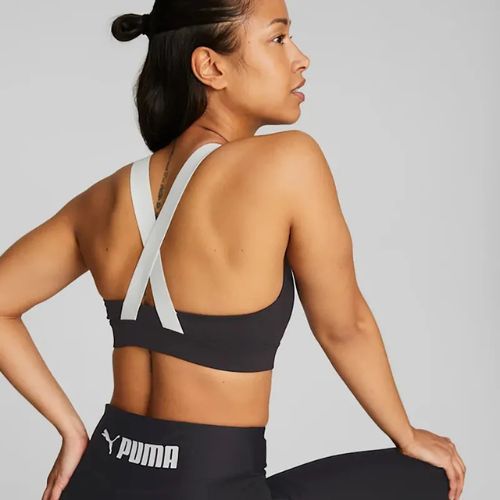 PUMA Mid Impact fitneso liemenėlė Puma Fit puma juoda