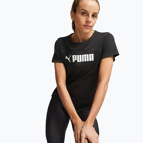 Moteriški treniruočių marškinėliai PUMA Fit Logo Ultrabreathe puma black/puma white