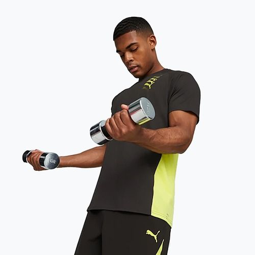 Vyriški treniruočių marškinėliai PUMA Fit Triblend Ultrabreathe puma black/yellow burst