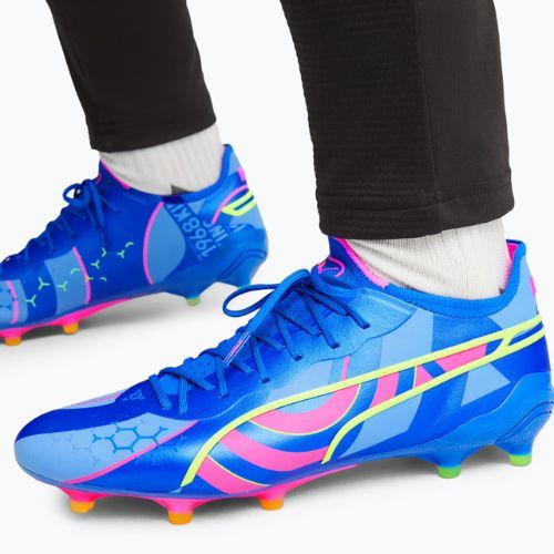 Vyriški futbolo bateliai PUMA King Ultimate Energy FG/AG ultra blue/luminous pink/luminous blue
