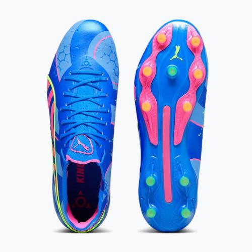Vyriški futbolo bateliai PUMA King Ultimate Energy FG/AG ultra blue/luminous pink/luminous blue