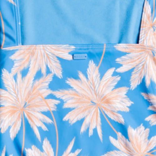 ROXY Ocean Treasure azure blue palm island rg vaikiškas maudymosi kostiumėlis