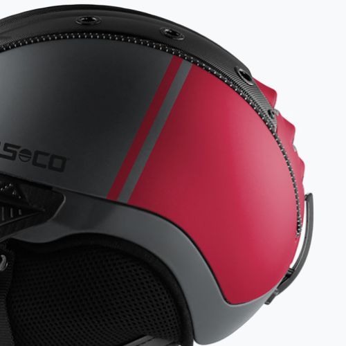 Slidinėjimo šalmas CASCO SP-2 Photomatic Visor struktūrizuota arseno pilka / raudona