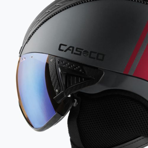 Slidinėjimo šalmas CASCO SP-2 Photomatic Visor struktūrizuota arseno pilka / raudona