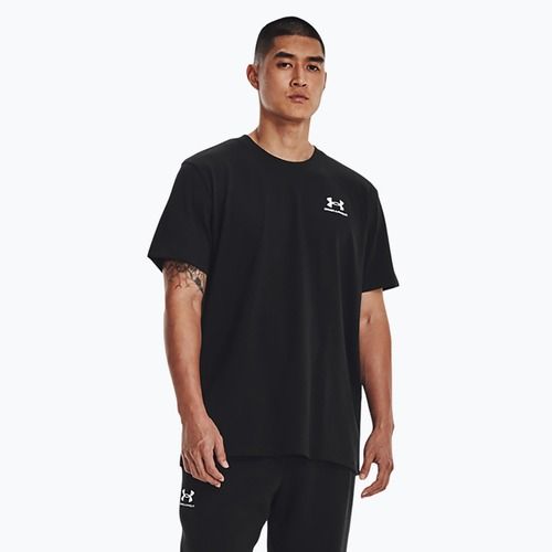 Vyriški Under Armour marškinėliai su logotipu Logo Emb Heavyweight, juodi/balti