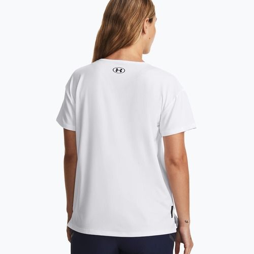 Under Armour Rush Energy 2.0 moteriški treniruočių marškinėliai balta/juoda