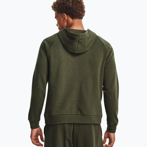 Under Armour vyriškas gobtuvas Rival Fleece Logo HD marine iš žalios/baltos spalvos
