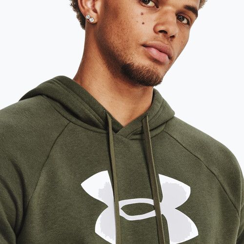 Under Armour vyriškas gobtuvas Rival Fleece Logo HD marine iš žalios/baltos spalvos