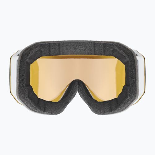 UVEX Evidnt Attract CV S2 slidinėjimo akiniai balti matiniai / veidrodiniai sidabriniai / geltoni / skaidrūs