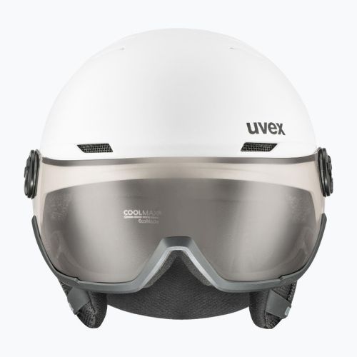 Slidinėjimo šalmas UVEX Wanted Visor Pro V white matt/variomatc smoke
