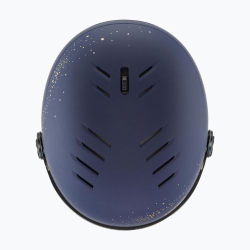 Moteriškas slidinėjimo šalmas UVEX Wanted Visor WE fleece sparkles/gold matt/mirror gold smoke