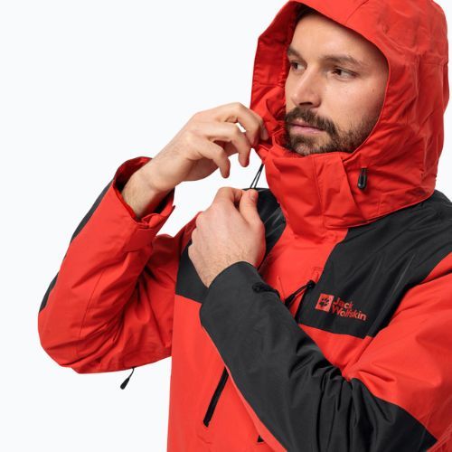 Jack Wolfskin vyriška Jasper 3in1 stipri raudona striukė nuo lietaus