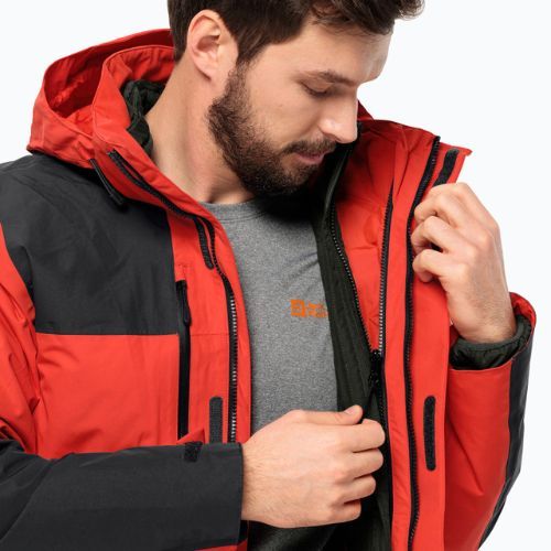 Jack Wolfskin vyriška Jasper 3in1 stipri raudona striukė nuo lietaus