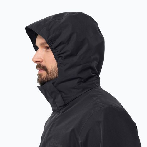 Jack Wolfskin vyriška striukė nuo lietaus Feldberg Luntal 3in1 juoda