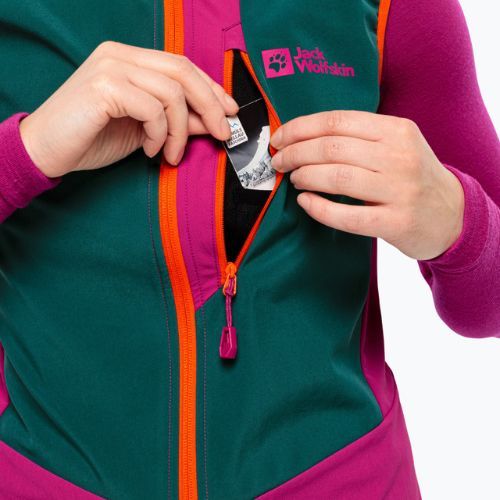 Jack Wolfskin Alpspitze sea green moteriška turistinė striukė be rankovių