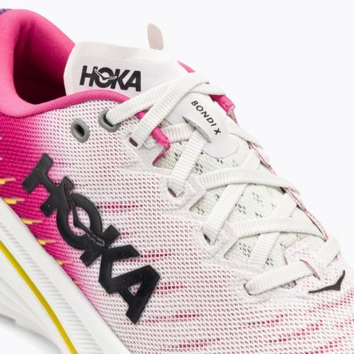 Moteriški bėgimo bateliai HOKA Bondi X blanc de blanc/pink yarrow