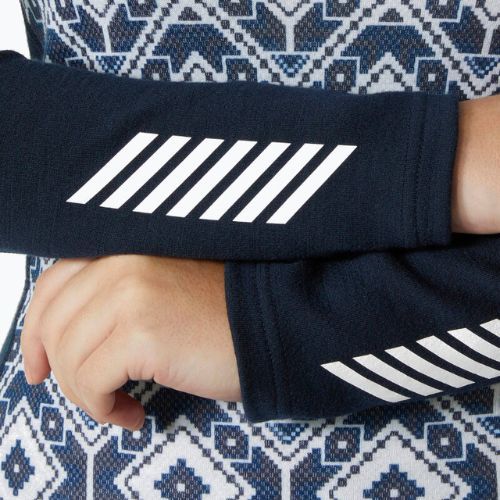Moteriški termoaktyvūs marškinėliai Helly Hansen Lifa Merino Midweight Graphic Crew navy star pixel