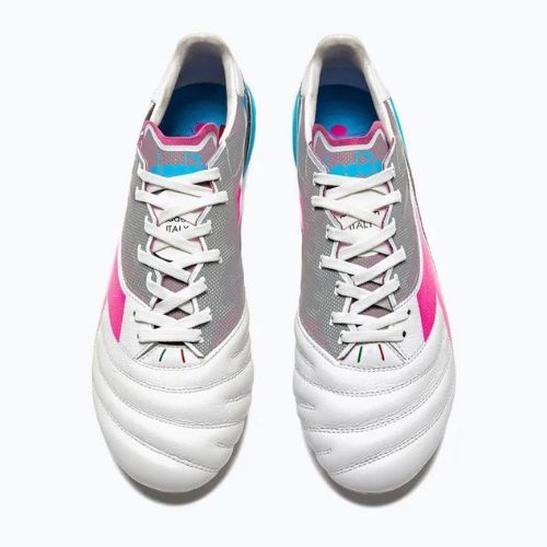 Vyriški futbolo bateliai Diadora Brasil Elite Veloce GR ITA LPX white/pink fluo/blue fluo