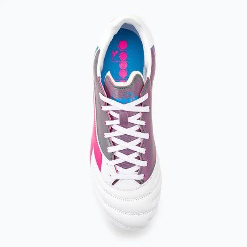 Vyriški futbolo bateliai Diadora Brasil Elite Veloce GR LPU white/pink fluo/blue fluo