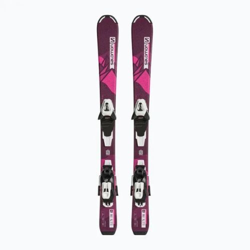 Vaikiškos kalnų slidės Salomon Lux Jr S + C5 bordeau/pink