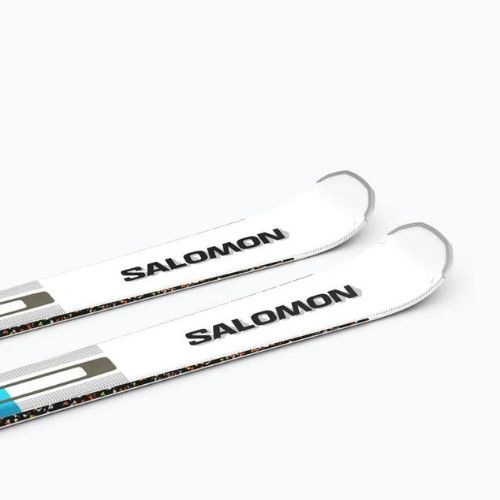 Salomon Addikt + Z12 GW kalnų slidės baltos/juodos/pastelinės neoninės mėlynos spalvos