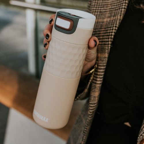 Kambukka Etna Grip termo puodelis 500 ml juodas, vos smėlio spalvos